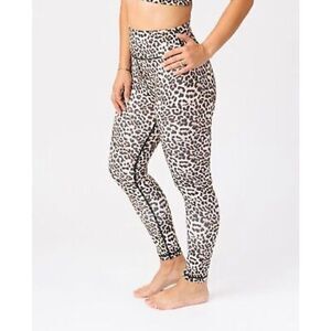 ZYIA Leopard Brilliant Scrunchy What Hi-RIse 7/8 Leggings Womens Size 2 Brown U0
